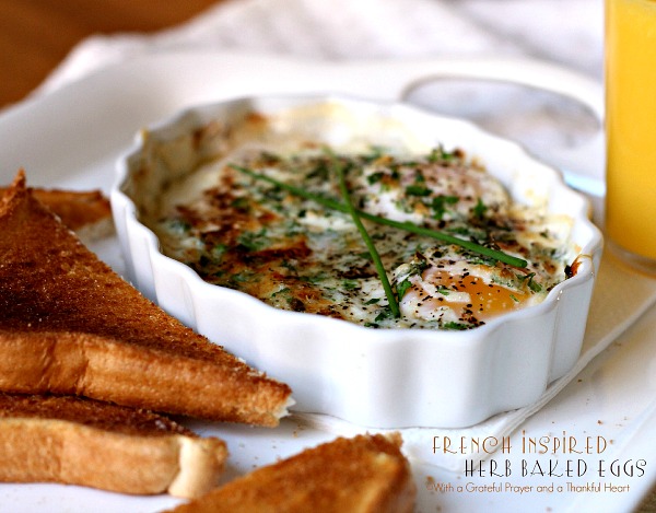 French Inspired Herbed Baked Eggs - Grateful Prayer | Thankful Heart