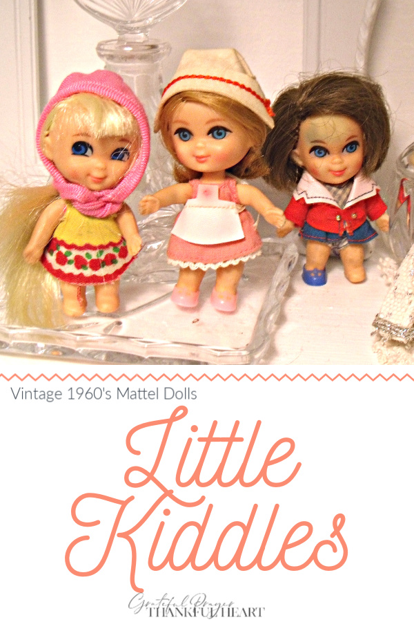 Tiny and adorable, vintage 1960's Little Kiddles dolls from Mattel include Calamity Jiddle and Florence Niddle. Sweet childhood memories!