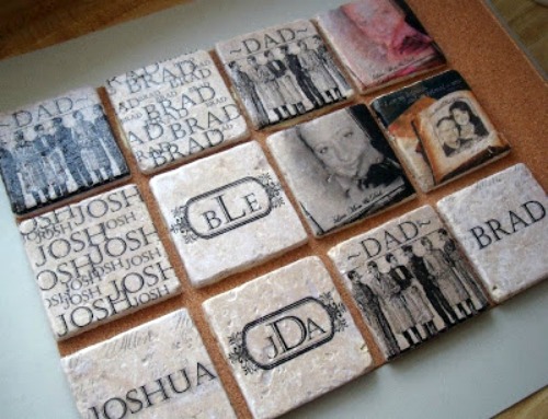 Finding great gifts for guys can be really hard. He will love unique and useful personalized tile coasters. Directions for transferring photos and words.