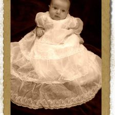 Cambrie In Mom-Mom’s vintage Christening Dress