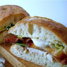 Ciabatta Bread and Caesar Club Sandwich