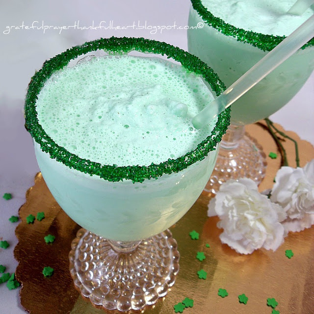 St. Patrick's Day Blog Crawl with recipes for Buttery Shamrock cookies, milk shake, minty ice cream sandwiches, and Irish soda bread.