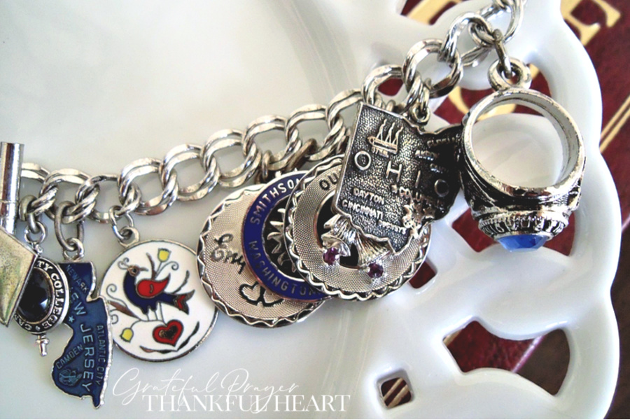 Did you have a charm bracelet when you were a young girl? Collecting silver charms celebrating special events and meaningful things in life to fill a bracelet was popular in the 70's.