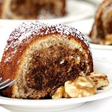 Mocha Walnut Marbled Bundt Cake