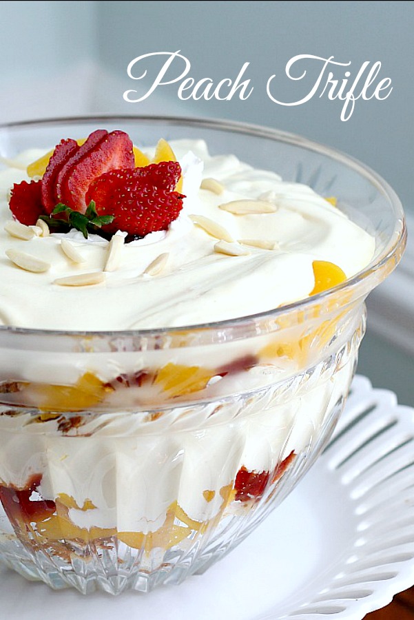 Looking for a recipe that is both delicious and pretty. Make an easy, no-bake, light and creamy Peach Melba Trifle. It is a dessert your guests will love.