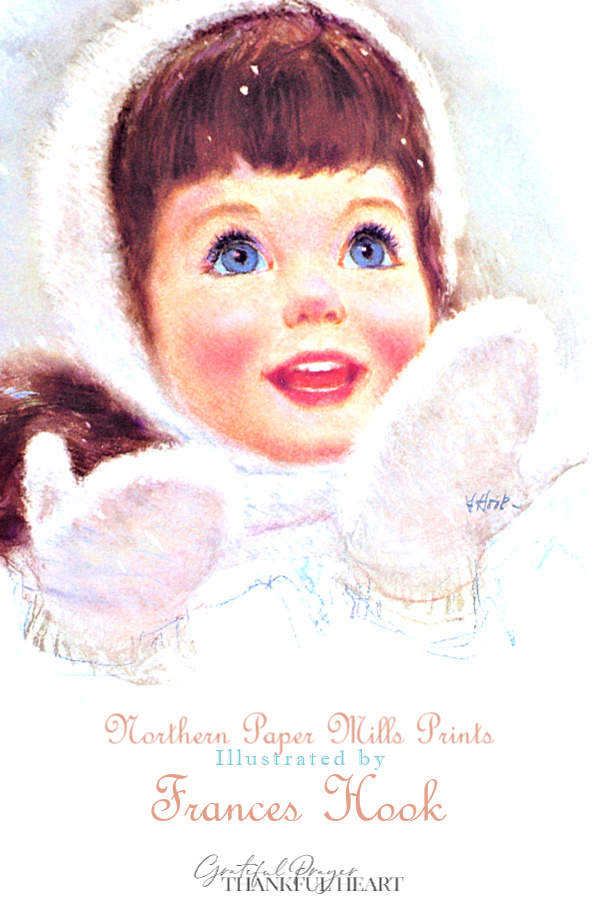 Promotional prints for Northern Paper Mills, later Northern Tissue, titled, American Beauties. Sweet children in soft pastels by illustrator, Frances Hook.