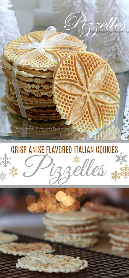 Pizzelles are a crisp Italian cookie flavored with anise seed. An easy recipe from a neighbor and the best Pizzelles we have ever eaten. A Classic! 