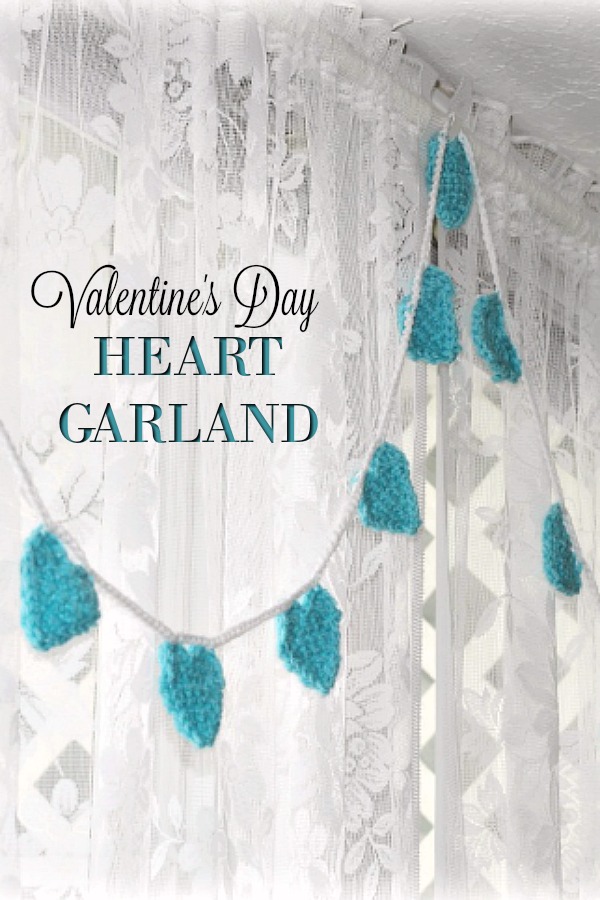 Create a sweet Valentine's Day Heart Garland with an easy crochet pattern to decorate your home. Make in any color. Lovely to decorate a baby nursery too!