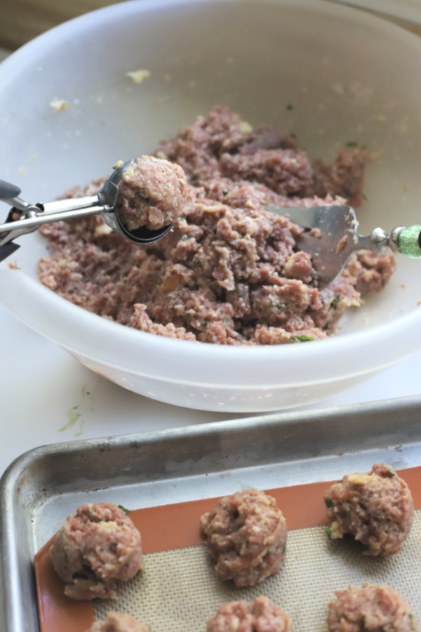 Favorite ground beef meatballs using scoop