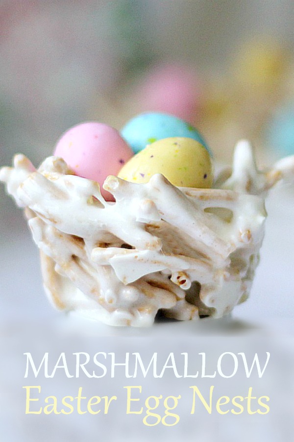 Cute, edible Easter springtime bird nests are adorable for Easter. Pretty pastel candy eggs nestled in twig-like bundles make a lovely welcome to dinner guests. They are made using Chow Mein noodles giving the appearance of sticks gathered by the birds to construct their nests.