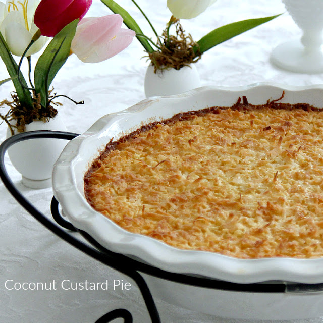 Super easy, so delicious and always a favorite. Creamy Impossible Coconut Custard pie creates its own crust and takes just a few minutes to prepare. Add ingredients to a blender, pour into a pie pan, top with coconut and bake. It is that easy!