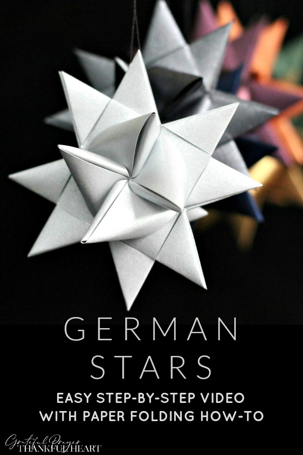Folded paper German stars remind many of childhood when they were made at Christmas time. Easy to follow, step-by-step video tutorial teaches you how.