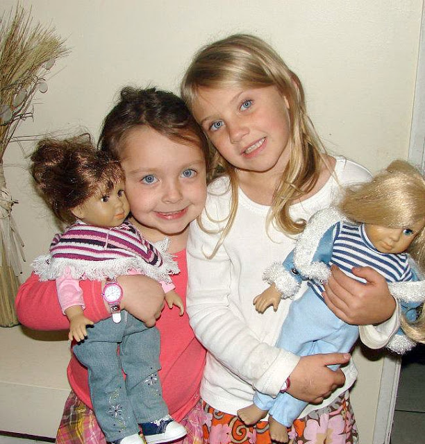 Granddaughters with American Girl dolls