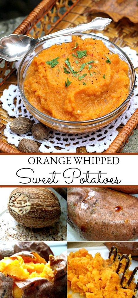 Orange Whipped Sweet Potatoes are a delicious side dish for poultry, pork or beef. Flavored with orange juice, brown sugar and a hint of nutmeg. 