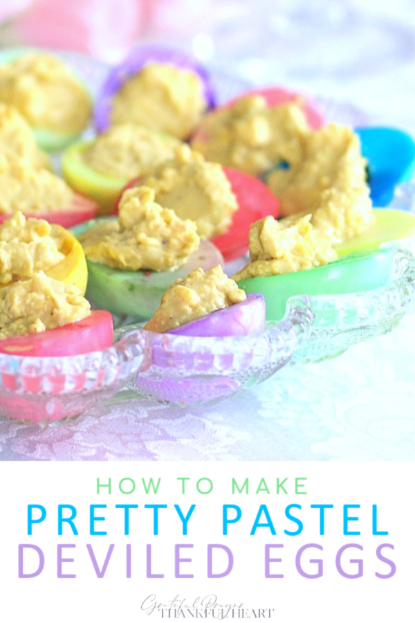 Easter Pastel colored Deviled Eggs