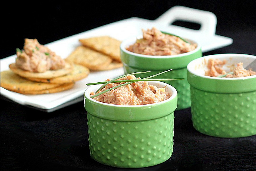 Deviled Ham Spread is a great filling and delicious on crackers. Use leftover holiday ham to make appetizers for snacking or lunch time sandwiches. 