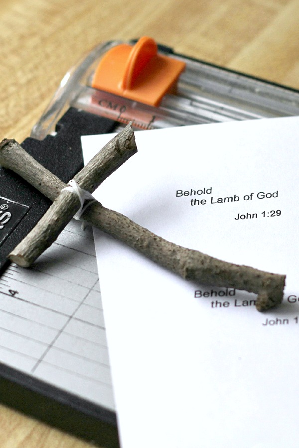 Make a humble little wooden cross from sticks gathered from your yard. Attach a tag with the bible verse from Luke 2:11, "a Savior has been born to you", as you celebrate Easter or Christmas. These little stick crosses are a sweet and easy holiday craft to make for or with kids.