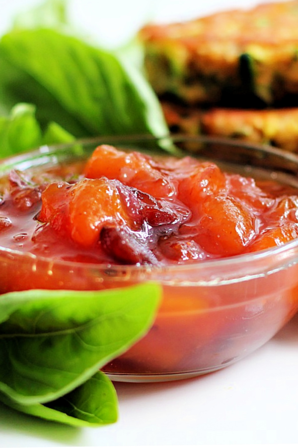 Easy recipe for peach chutney is made from fresh peaches. Sweet with a mild kick, it's a great condiment to serve with grilled chicken, pork or with cheese as an appetizer.