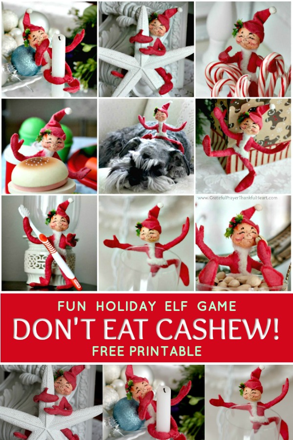 A fun holiday game, Don't Eat Cashew is just like Don't Eat Pete but with a mischievous little Elf. This FREE printable is a great Christmas activity for kids.