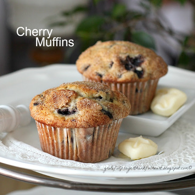 Homemade cherry muffins