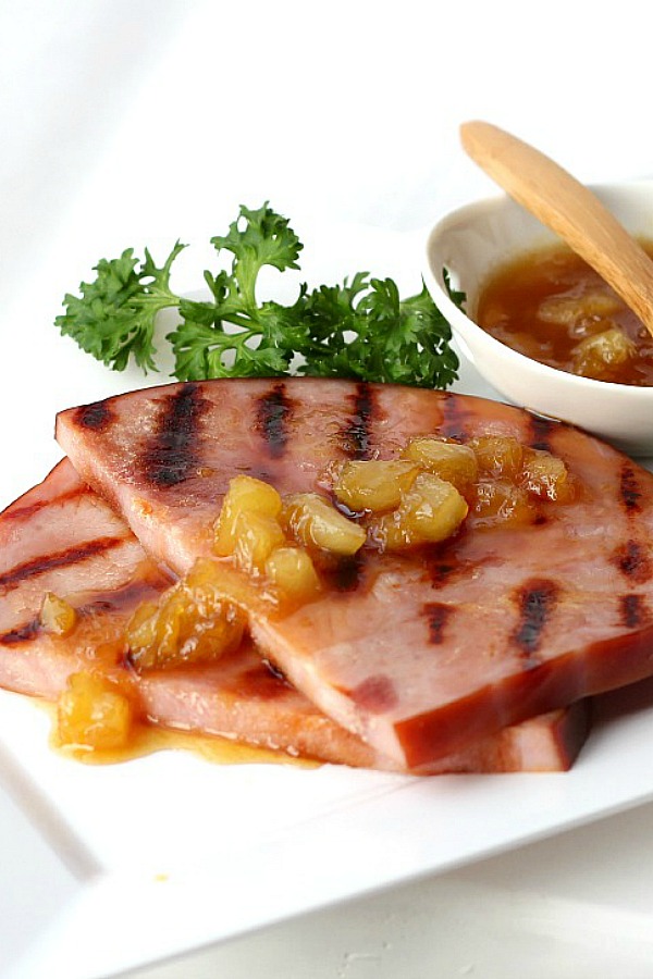 Serve pineapple ham glaze with your Easter or Christmas ham or with a grilled ham slice. An easy sauce recipe that takes just a few ingredients to make and adds so much flavor. 