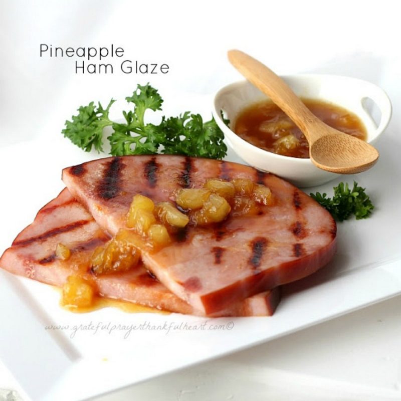 The perfect sauce to compliment baked ham is pineapple ham glaze. An easy recipe that takes just a few minutes and a few ingredients to make but adds so much flavor. Serve it on the side with your Easter or Christmas baked ham or with a grilled ham slice.
