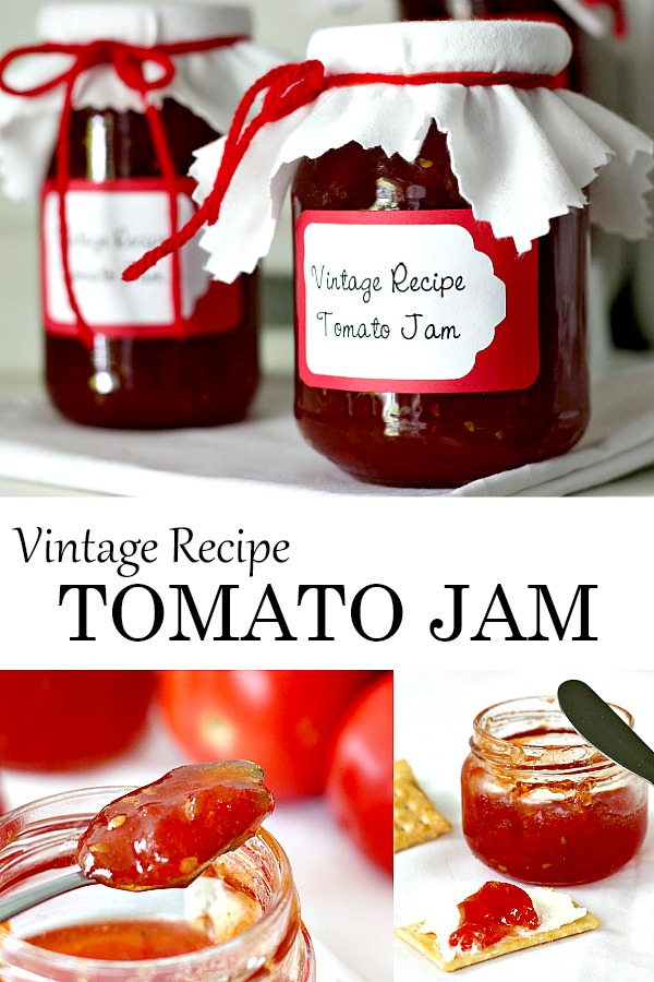 JMake a delicious tomato jam using just garden fresh tomatoes, sugar and lemon or line juice. Grandmom Gaskill's Tomato Jam is an easy, vintage recipe handed generations for canning, spreading on crackers as an appetizer or spreading on toast or biscuits. 