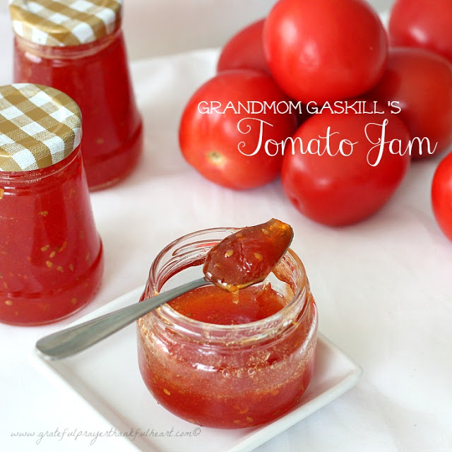 Grandmom Gaskill's Tomato Jam vintage recipe