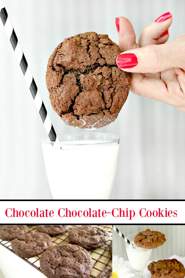 Chocolate Chocolate-Chip Cookies, a twist on the classic, doubles up on chocolate to please the extra chocolate-lovers in your life.