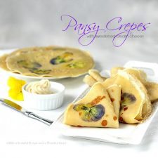 Pansy Crepes with Sweetened Cream Cheese