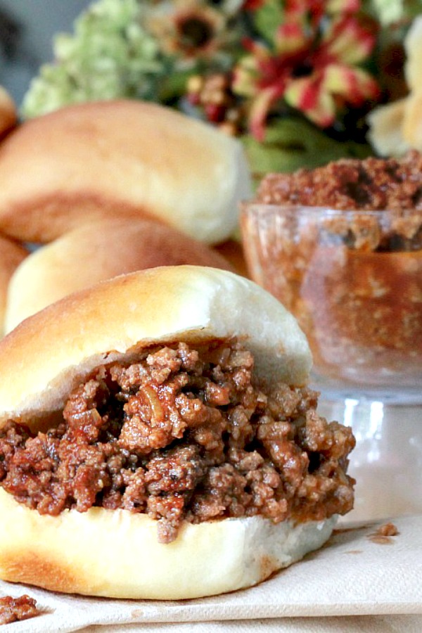 A classic Sloppy Joes sandwich is popular with kids and adults alike. Easy and delicious on soft rolls. A favorite for a quick dinner, BBQ or cookout. 