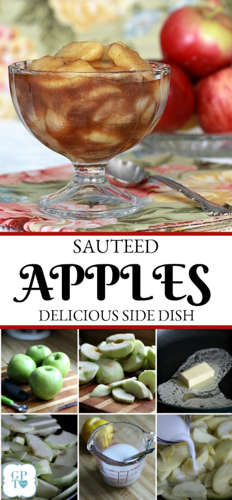 Easy recipe for sautéed apples made on the stovetop, is the perfect sidedish for many entrees.