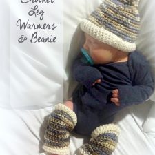 Infant Crochet Leg Warmers & Baby Beanie