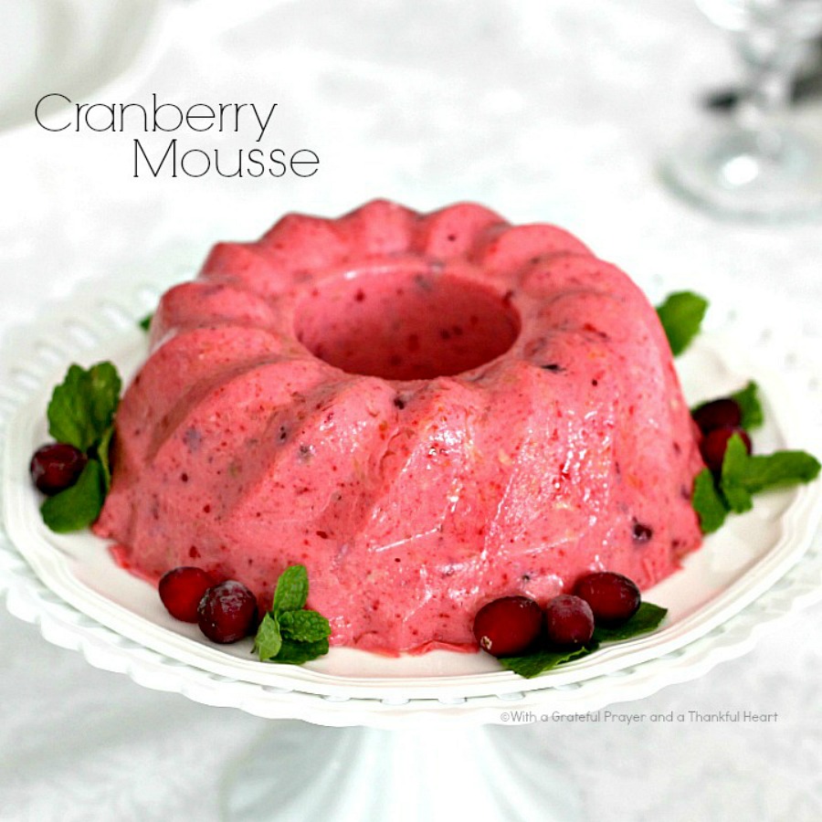 Bring the beautiful jewel-tone colors of cranberries to your Thanksgiving table. Holiday Cranberry Mousse is light and fluffy and looks so pretty. It tastes yummy too!