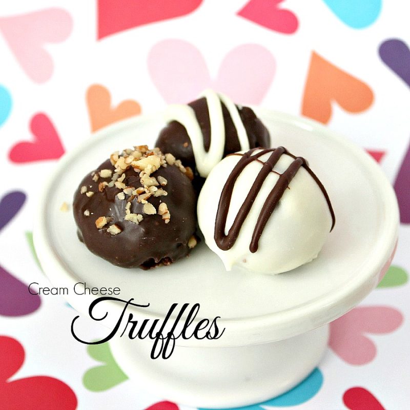 Decadent Cream Cheese Chocolate Truffles are perfect no-bake Valentine's Day treats. They looks so elegant as well. Sweetened cream cheese and chocolate mixture is rolled into balls and then dipped in more melted chocolate. Roll in powdered sugar, cocoa or nuts and enjoy!