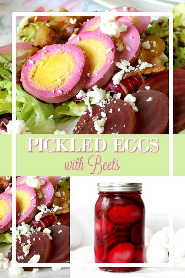 Eaten alone or sliced on a salad, try this easy recipe for old fashioned pickled eggs made with beets and hard boiled eggs. Great as a snack or appetizer.