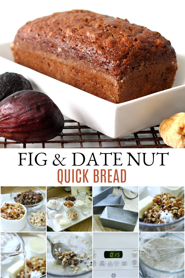 Make a sweet loaf of fig & date nut bread perfect with tea or coffee for a nutritious breakfast or snacking. This easy recipe for quick bread is full of flavor! 