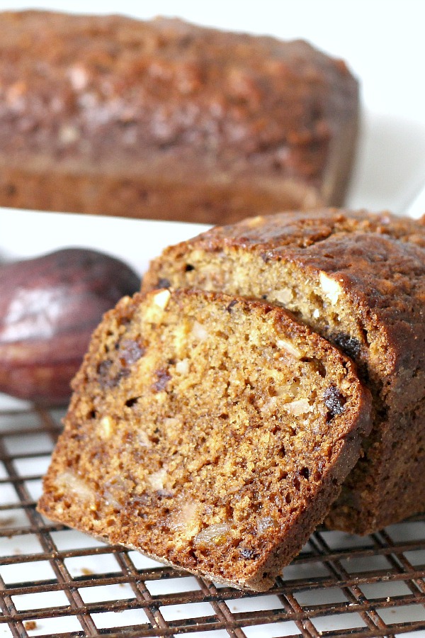 Brimming with fruit and nuts, Fig & Date Nut Bread packs a lot of nutrition and flavor into every bite. Great for breakfast or afternoon snack.