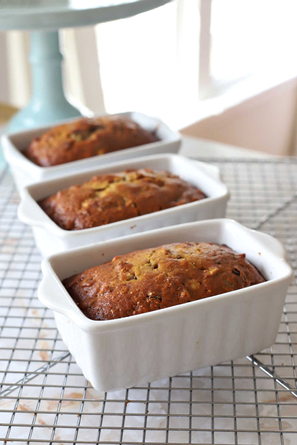 Baked mini loaf fig & Date nut quick bread recipe.