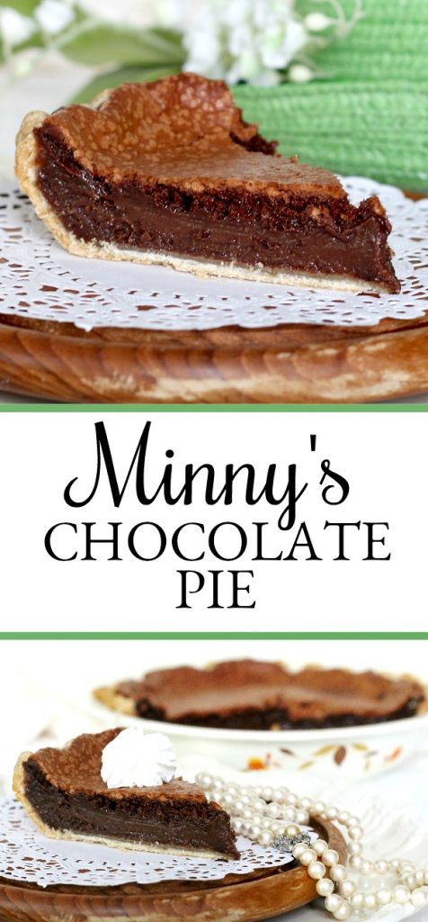 Decadent Minny's chocolate pie is made popular by the book by Kathryn Socket, "The Help". It is easy to make and perfectly delicious using regular ingredients.
