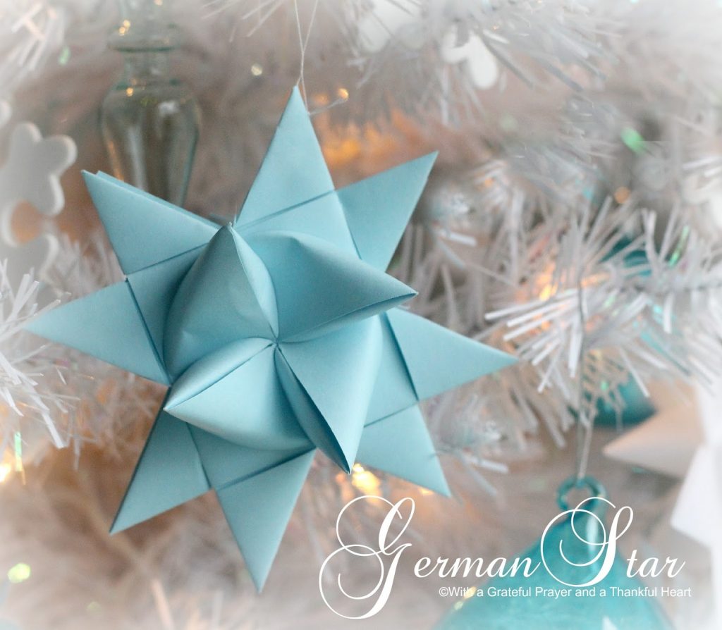 Beautiful folded paper German stars remind many of childhood when they were made at Christmas time. Easy to follow, step by step video tutorial teaches you how to make them. 