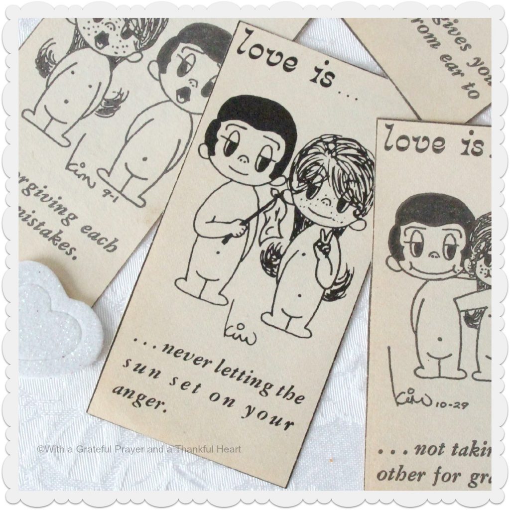Sweet Love is... comic strip drawings created by Kim Grove Casali of New Zealand and saved in a scrap book from the mid-1970's.