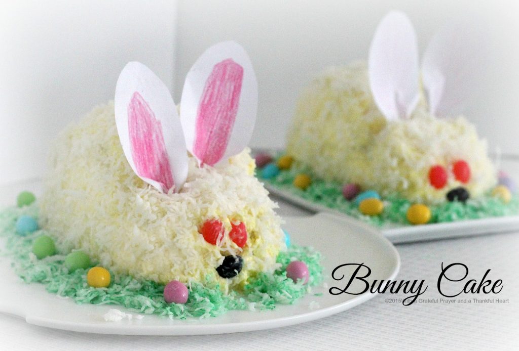 This adorable Easter bunny cake is made using a box cake and frosting (either homemade or from a tub). Our girls had the best time assembling it and were overjoyed with their finished creation. Truly a fun project and a lovely Easter dessert. It looks super cute on the holiday table.