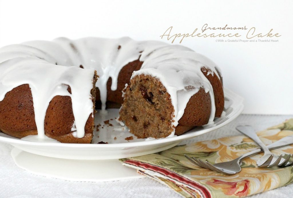 Old fashioned applesauce cake from Grandmom's vintage recipe.