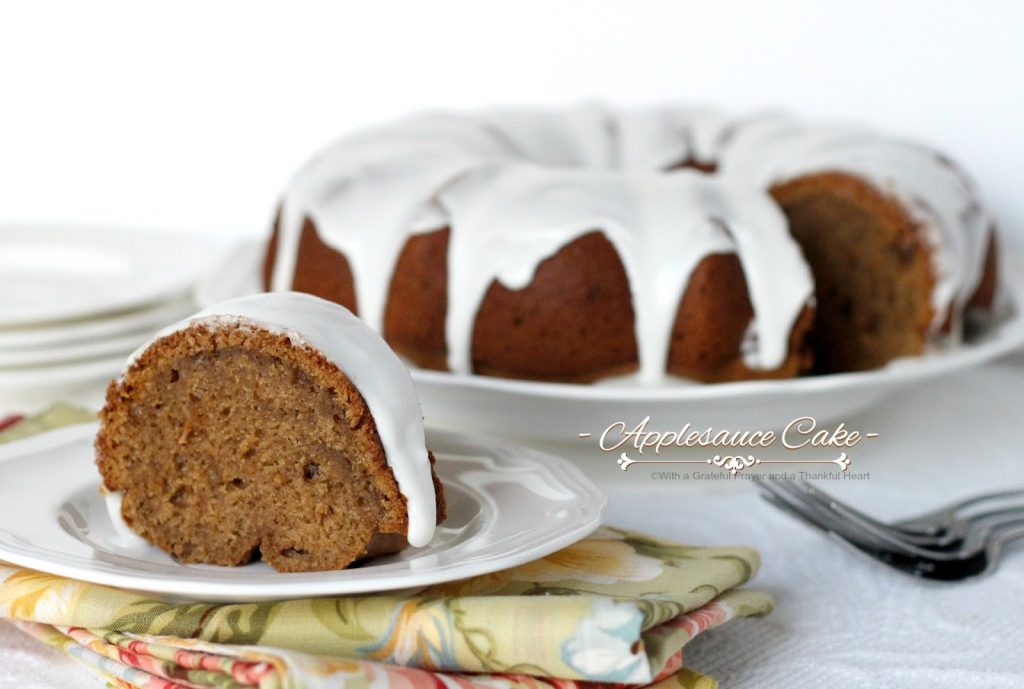 Old fashioned applesauce cake from Grandmom's vintage recipe. Made with apples, cinnamon and cloves filling the house with wonderful autumn scent.