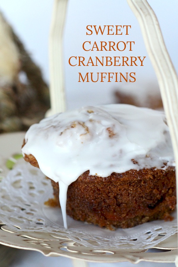 Easy, delicious, Sweet Carrot & Cranberry Muffins are perfect for breakfast or as a snack time treat. Cinnamon, poppy seeds and cranberries make them yummy! 