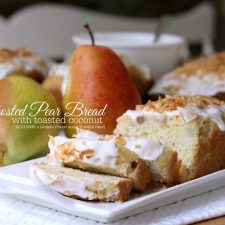 Frosted Coconut Pear Quick Bread