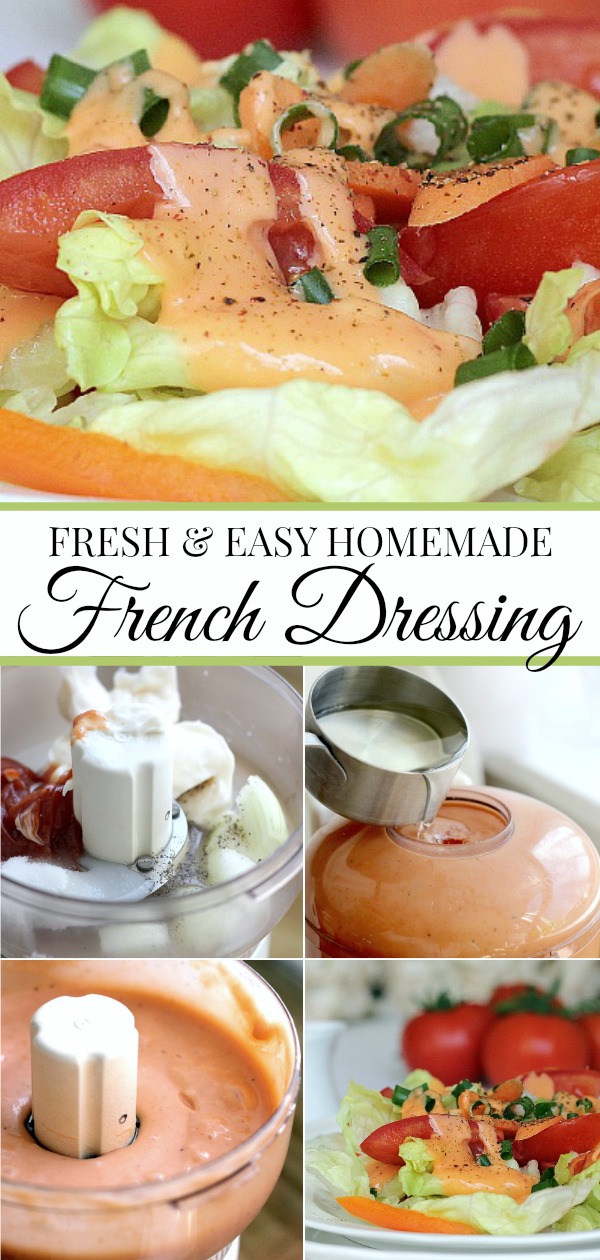 Easy recipe for Creamy French Dressing. Inexpensive and so much better than store bought.