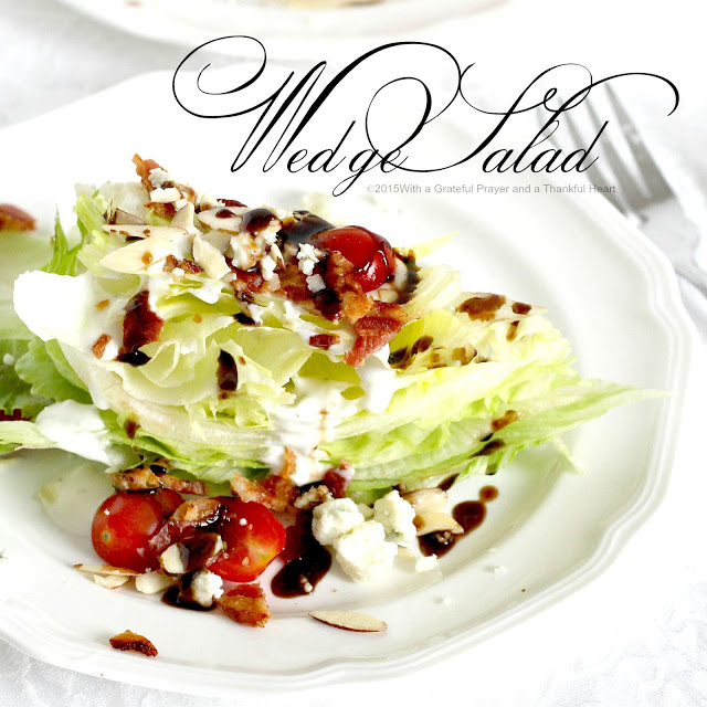 Make a Wedge Salad with cold, crisp Iceberg lettuce, Top with Bleu cheese dressing, bacon and garnish with tomato. Drizzle on an amazing balsamic glaze.