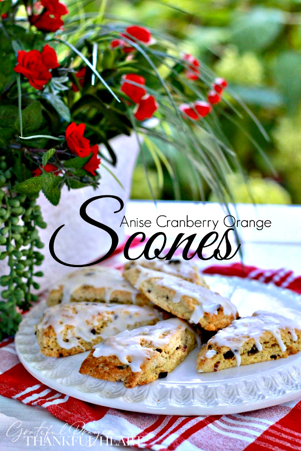 Easy recipe for anise cranberry orange scones are drizzled with glaze so perfect for breakfast, snacking. Package up a batch and surprise a friend or coworker with a thinking-of-you gift.